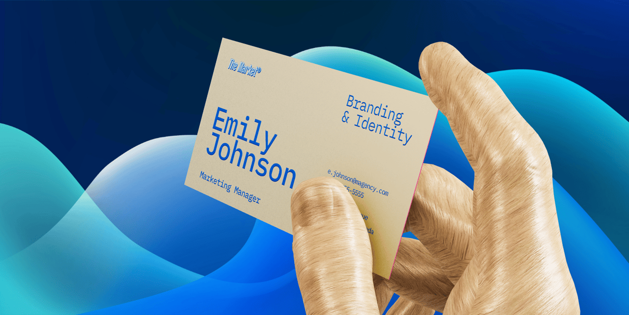 Business Card 3D mockup. Create presentations using Online Mockup Generator.