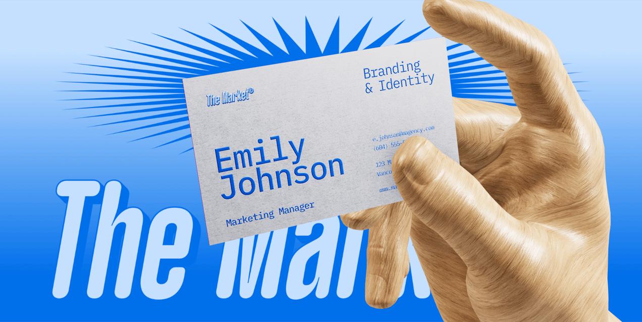 Business Card 3D mockup. Create presentations using Online Mockup Generator.