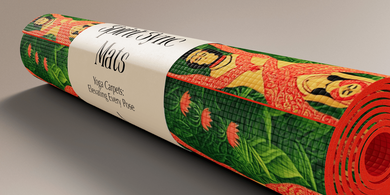 Yoga Mat 3D mockup. Create presentations using Online Mockup Generator.