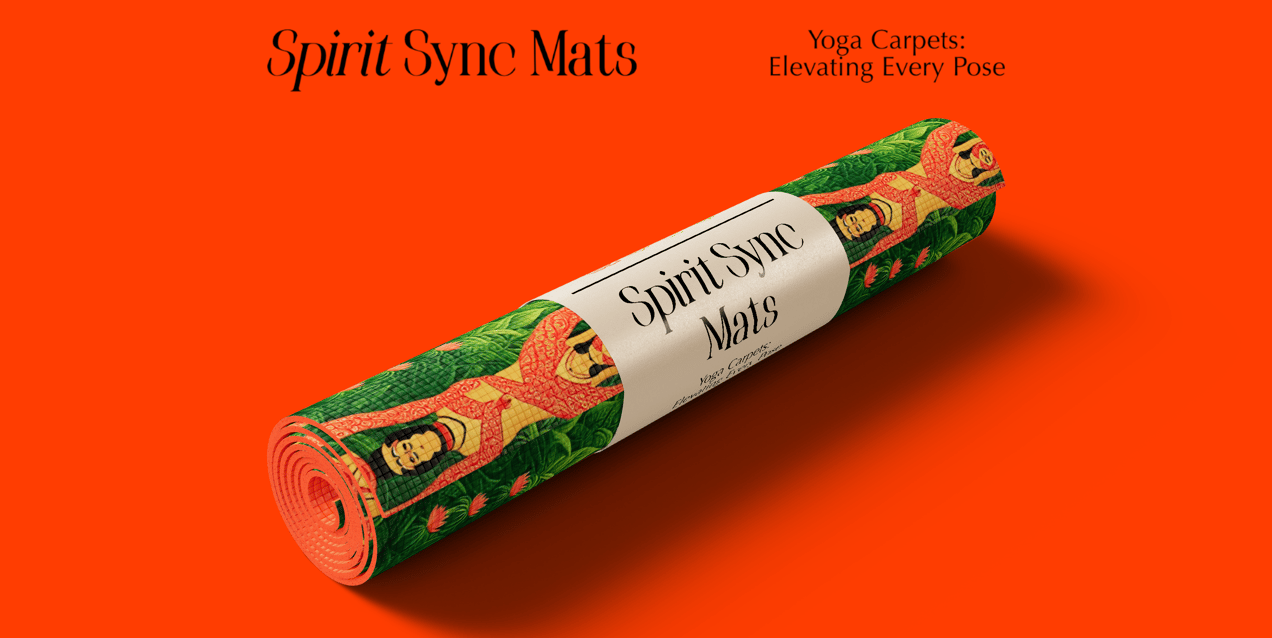 Yoga Mat 3D mockup. Create presentations using Online Mockup Generator.