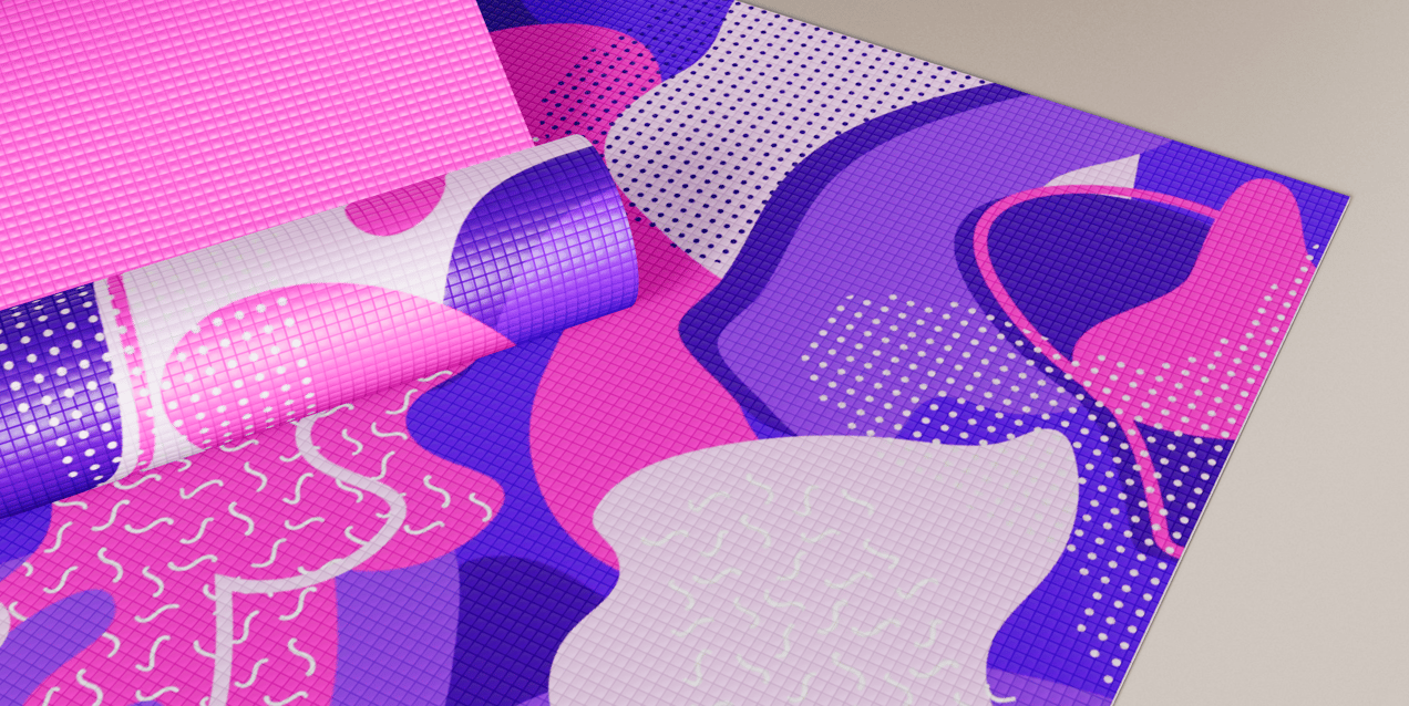 Free Yoga Mat 3D mockup. Create presentations using Online Mockup Generator.