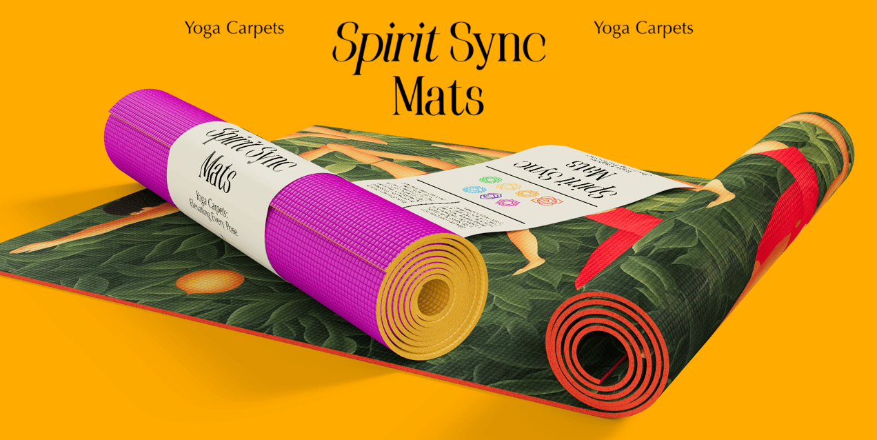 Free Yoga Mat 3D mockup. Create presentations using Online Mockup Generator.