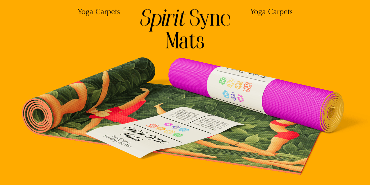 Free Yoga Mat 3D mockup. Create presentations using Online Mockup Generator.