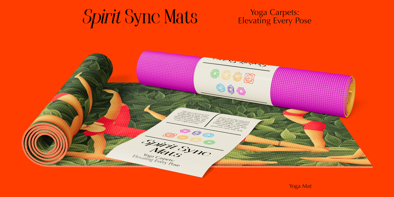 Free Yoga Mat 3D mockup. Create presentations using Online Mockup Generator.