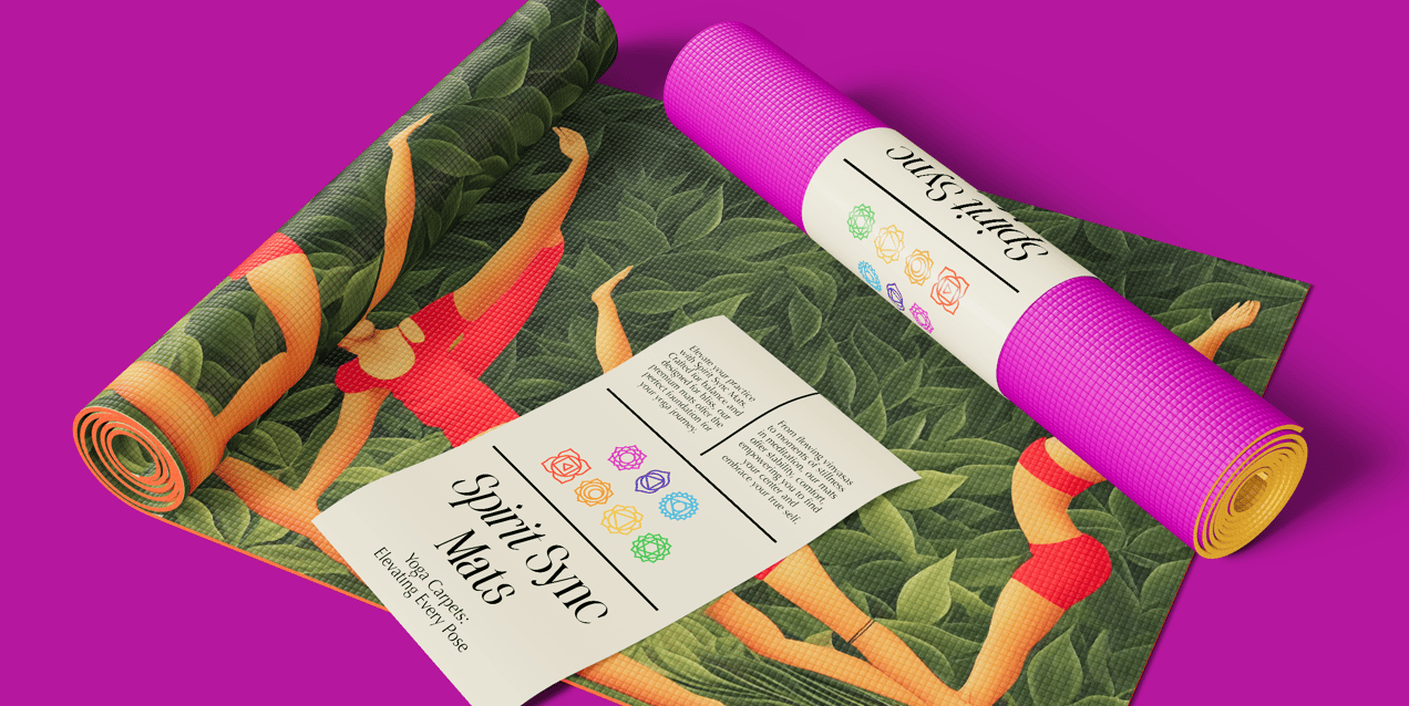 Free Yoga Mat 3D mockup. Create presentations using Online Mockup Generator.