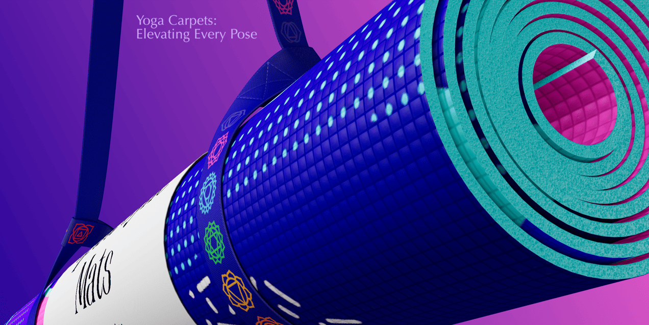 Free Yoga Mat 3D mockup. Create presentations using Online Mockup Generator.