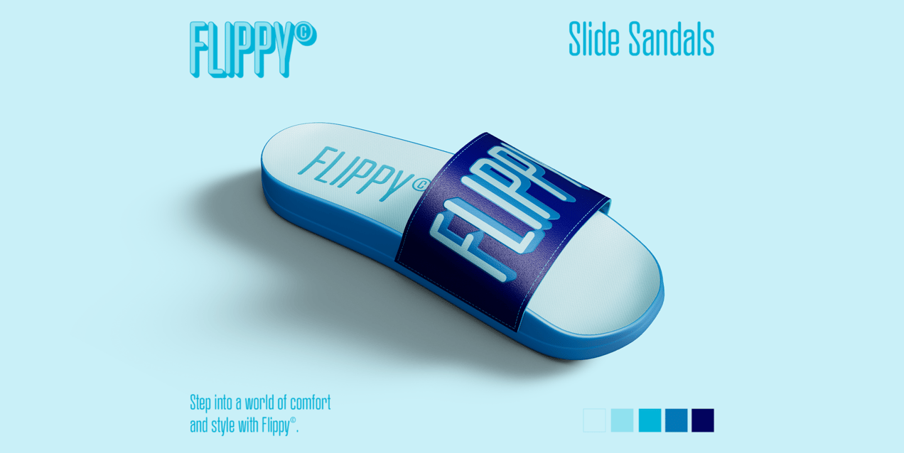Free Flip Flop 3D mockup. Create presentations using Online Mockup Generator.