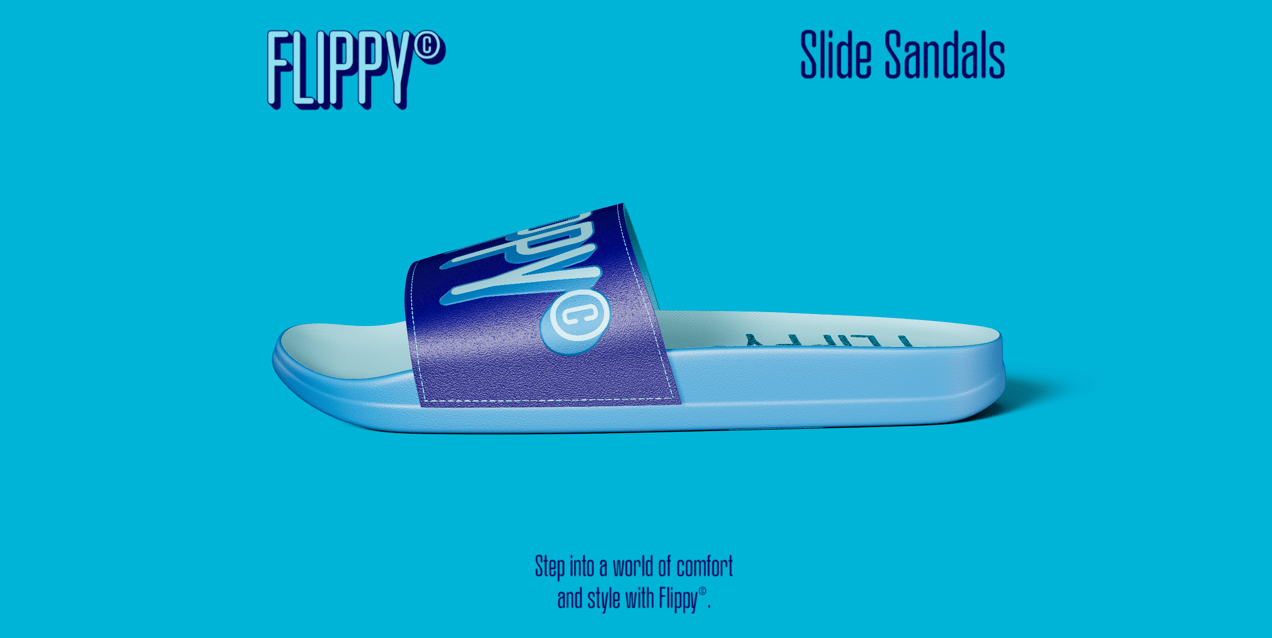 Free Flip Flop 3D mockup. Create presentations using Online Mockup Generator.