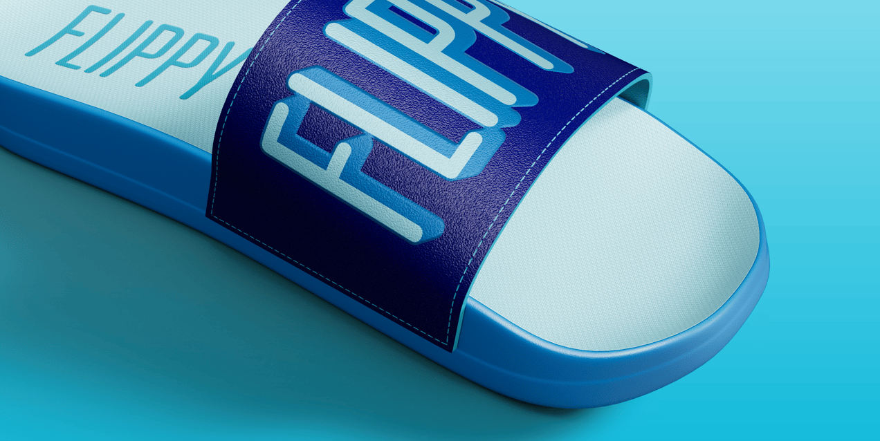 Free Flip Flop 3D mockup. Create presentations using Online Mockup Generator.