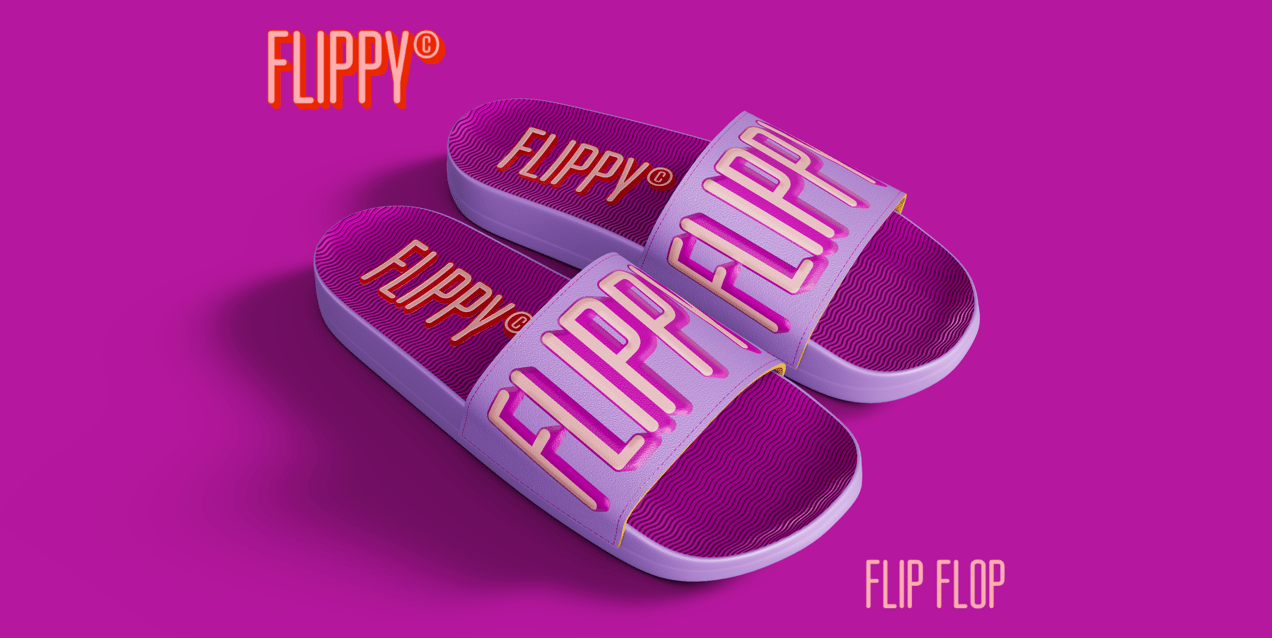 Free Flip Flop 3D mockup. Create presentations using Online Mockup Generator.