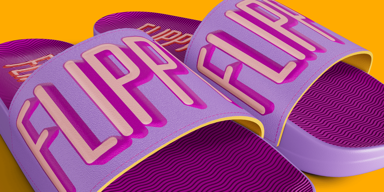 Free Flip Flop 3D mockup. Create presentations using Online Mockup Generator.