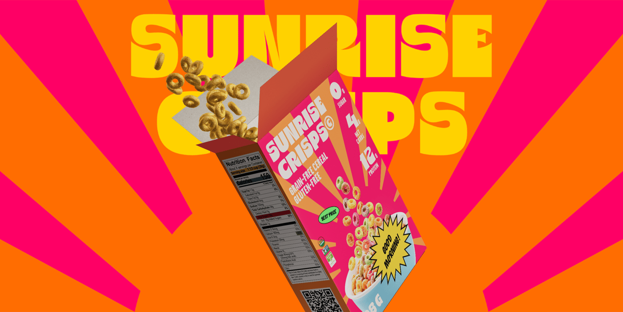 Free Cereals Box 3D mockup. Create presentations using Online Mockup Generator.