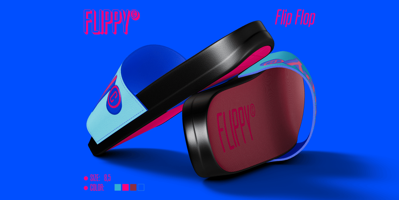 Free Flip Flop 3D mockup. Create presentations using Online Mockup Generator.