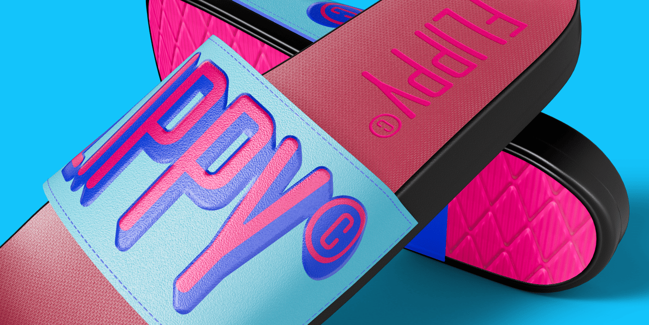 Free Flip Flop 3D mockup. Create presentations using Online Mockup Generator.