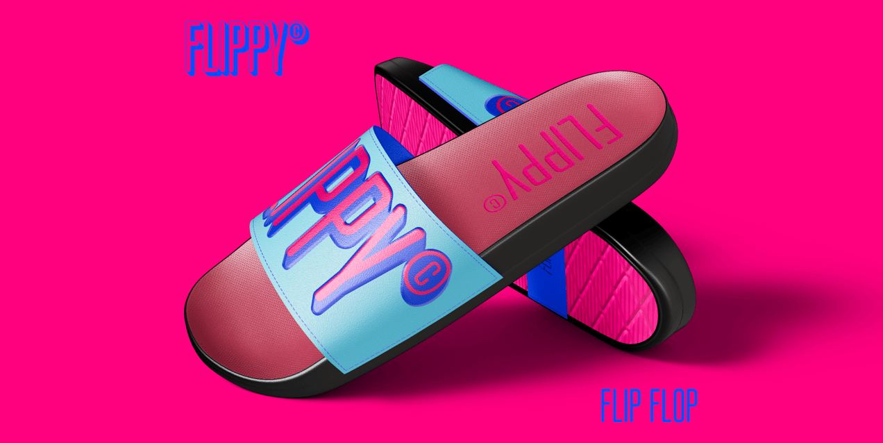 Free Flip Flop 3D mockup. Create presentations using Online Mockup Generator.