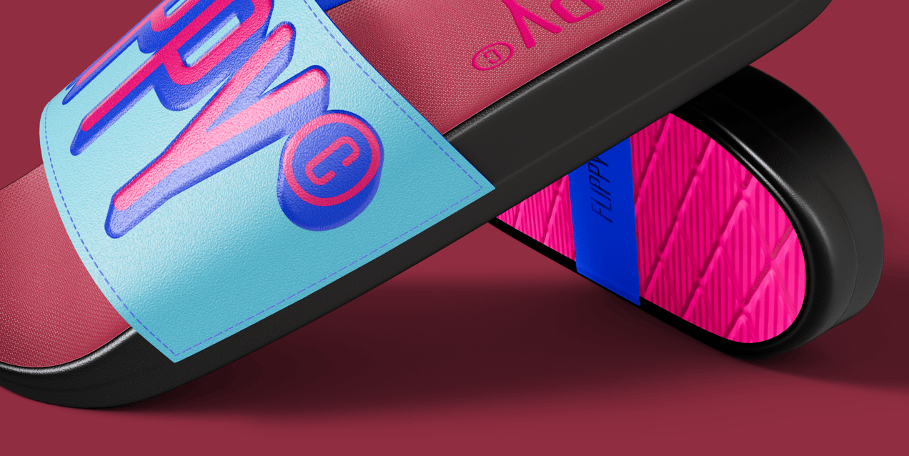 Free Flip Flop 3D mockup. Create presentations using Online Mockup Generator.