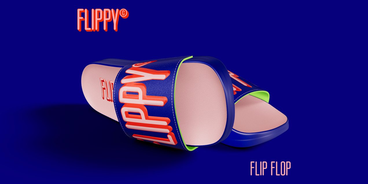 Free Flip Flop 3D mockup. Create presentations using Online Mockup Generator.