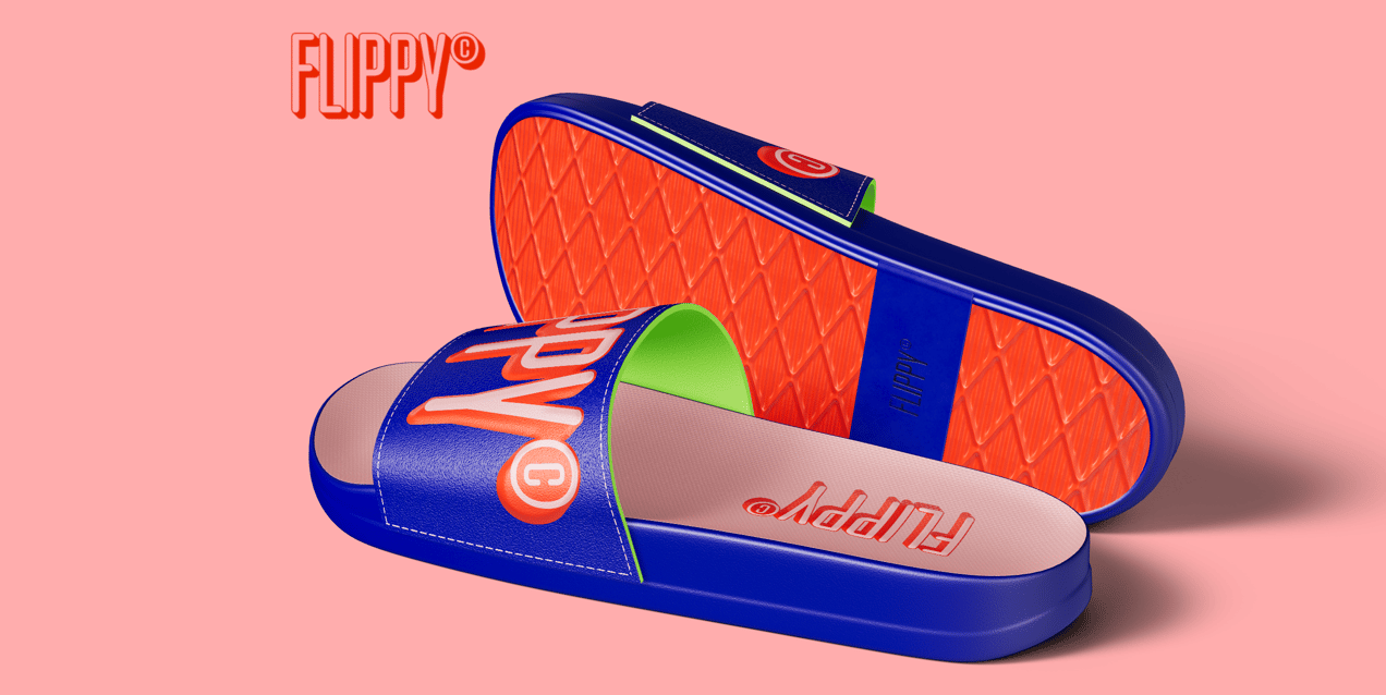 Free Flip Flop 3D mockup. Create presentations using Online Mockup Generator.