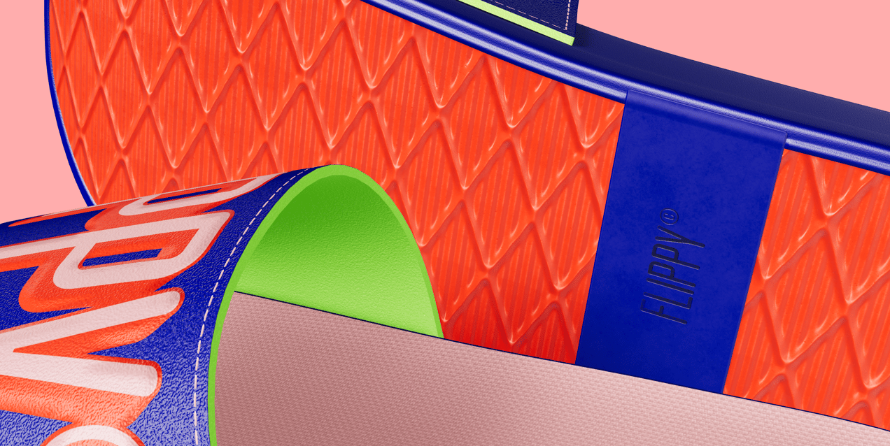 Free Flip Flop 3D mockup. Create presentations using Online Mockup Generator.