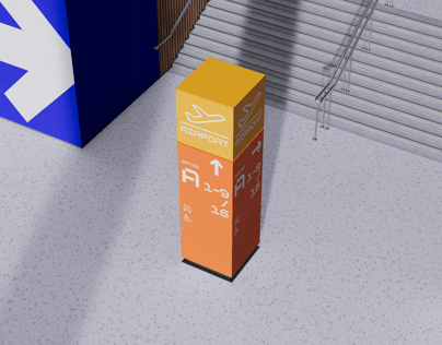Free Interior Direction Sign 3D mockup. Create presentations using Online Mockup Generator.