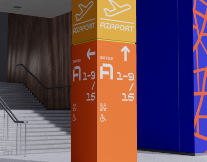 Free Interior Direction Sign 3D mockup. Create presentations using Online Mockup Generator.