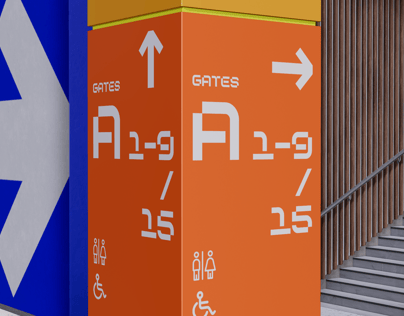 Free Interior Direction Sign 3D mockup. Create presentations using Online Mockup Generator.