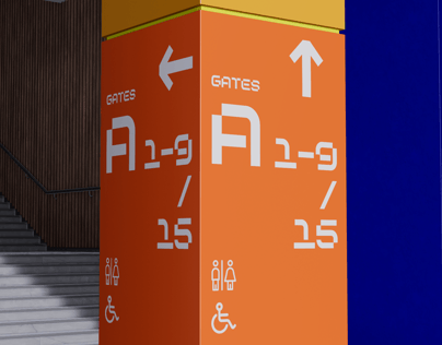 Free Interior Direction Sign 3D mockup. Create presentations using Online Mockup Generator.
