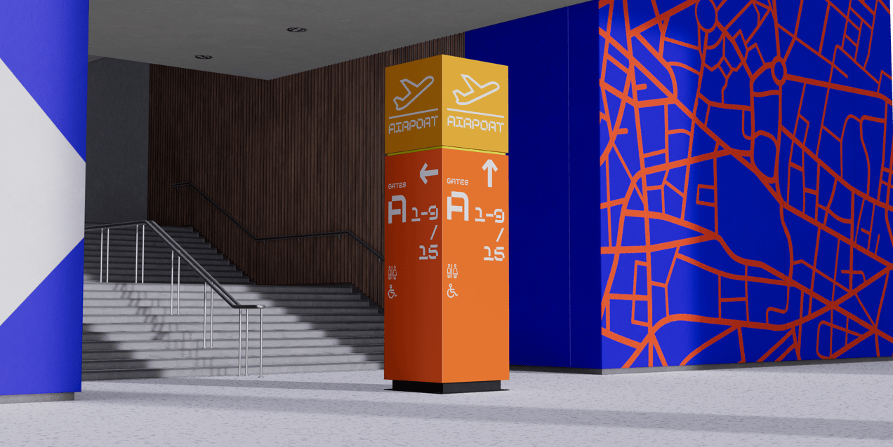 ProVisual — Interior Direction Sign Mockup 3D mockup