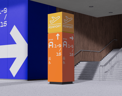 Free Interior Direction Sign 3D mockup. Create presentations using Online Mockup Generator.