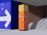 Free Interior Direction Sign 3D mockup. Create presentations using Online Mockup Generator.