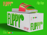 Free Flip Flop with Box 3D mockup. Create presentations using Online Mockup Generator.
