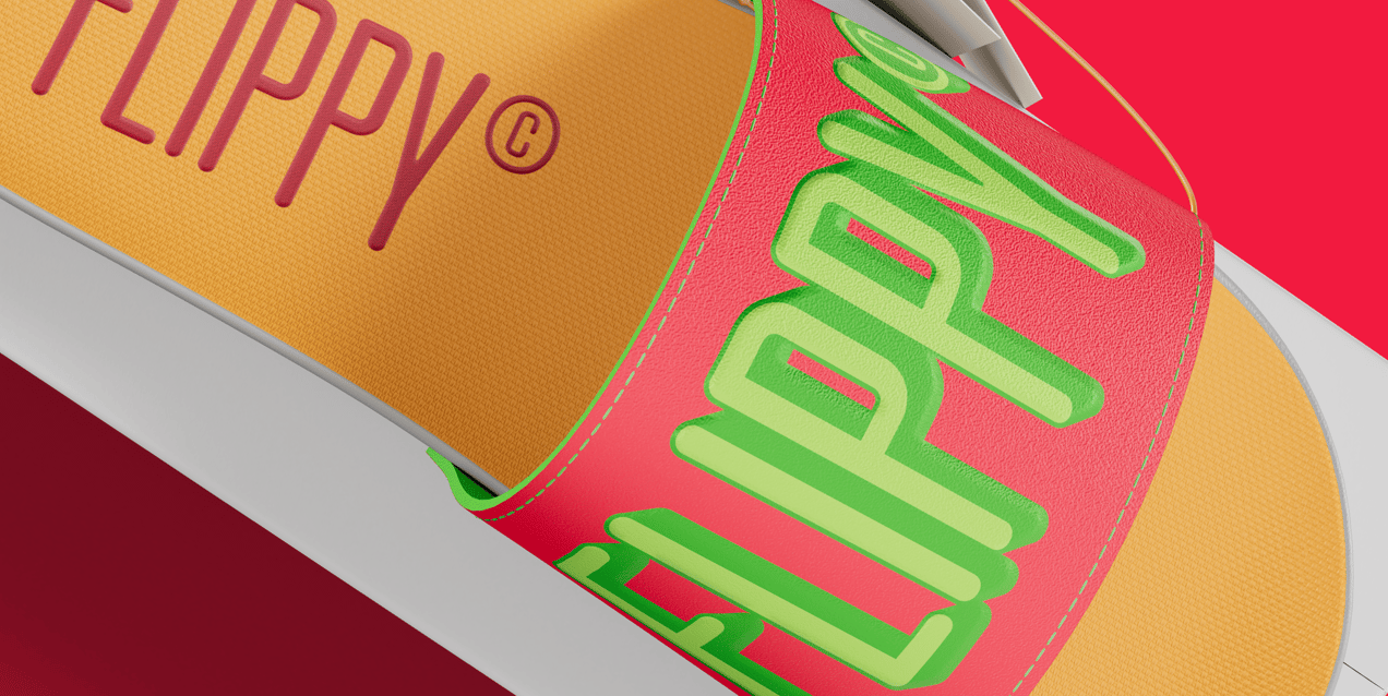 Free Flip Flop with Box 3D mockup. Create presentations using Online Mockup Generator.