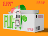 Free Flip Flop with Box 3D mockup. Create presentations using Online Mockup Generator.