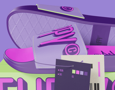 Free Flip Flop with Box 3D mockup. Create presentations using Online Mockup Generator.