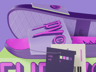 Free Flip Flop with Box 3D mockup. Create presentations using Online Mockup Generator.