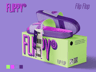 Free Flip Flop with Box 3D mockup. Create presentations using Online Mockup Generator.