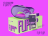 Free Flip Flop with Box 3D mockup. Create presentations using Online Mockup Generator.