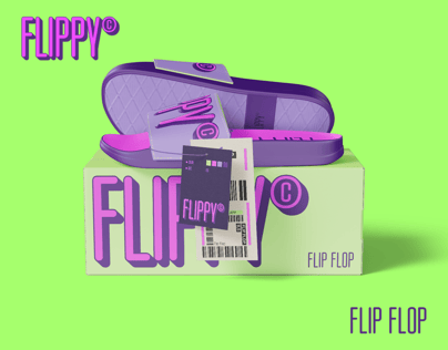 Free Flip Flop with Box 3D mockup. Create presentations using Online Mockup Generator.