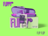 Free Flip Flop with Box 3D mockup. Create presentations using Online Mockup Generator.