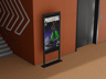 Interior Direction Stand 3D mockup. Create presentations using Online Mockup Generator.