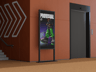Interior Direction Stand 3D mockup. Create presentations using Online Mockup Generator.