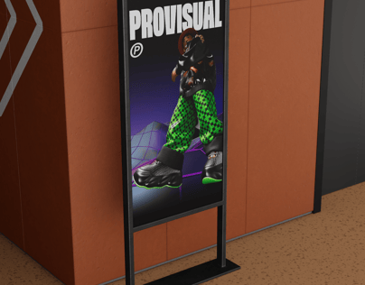 Interior Direction Stand 3D mockup. Create presentations using Online Mockup Generator.