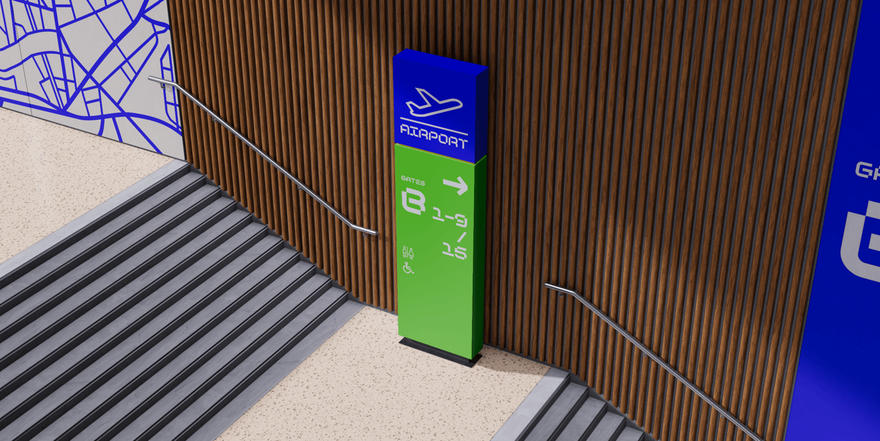 ProVisual — Interior Direction Sign Mockup 3D mockup