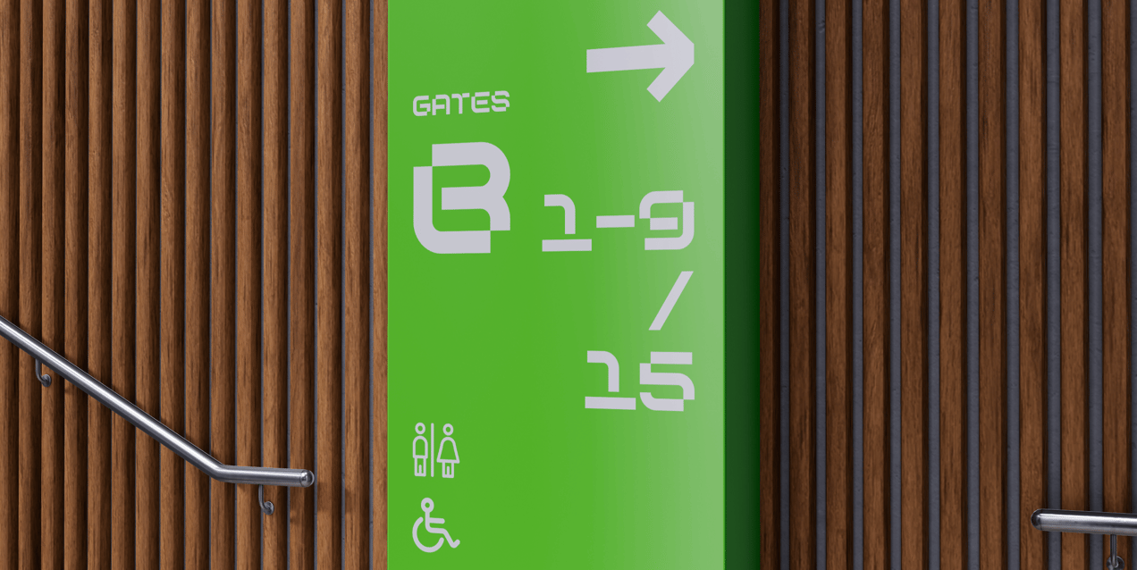 Free Interior Direction Sign 3D mockup. Create presentations using ...