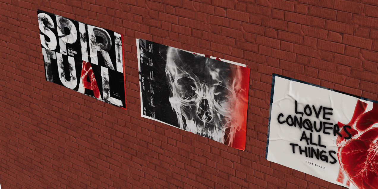 Free Poster 3D mockup. Create presentations using Online Mockup Generator.