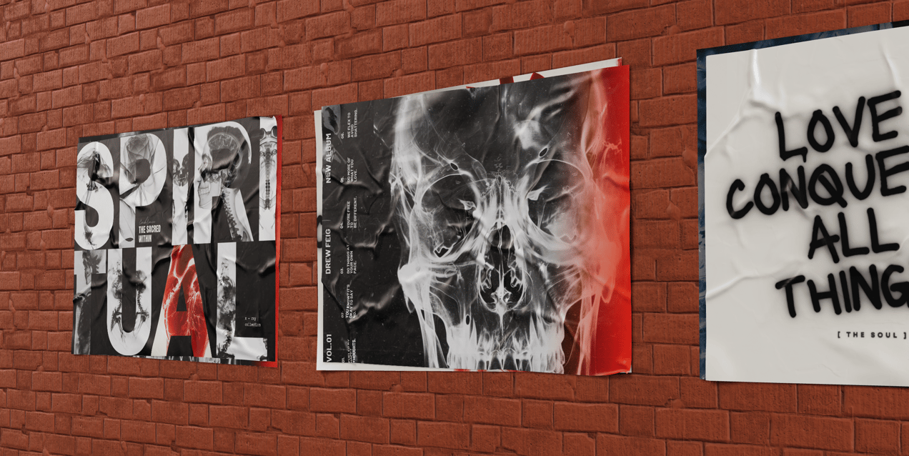 Free Poster 3D mockup. Create presentations using Online Mockup Generator.