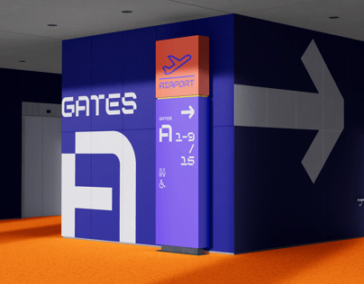 Free Interior Direction Sign 3D mockup. Create presentations using Online Mockup Generator.