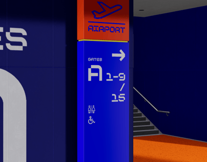 Free Interior Direction Sign 3D mockup. Create presentations using Online Mockup Generator.