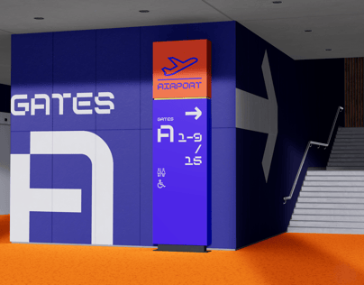 Free Interior Direction Sign 3D mockup. Create presentations using Online Mockup Generator.