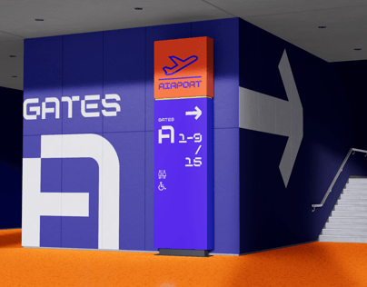 Free Interior Direction Sign 3D mockup. Create presentations using Online Mockup Generator.